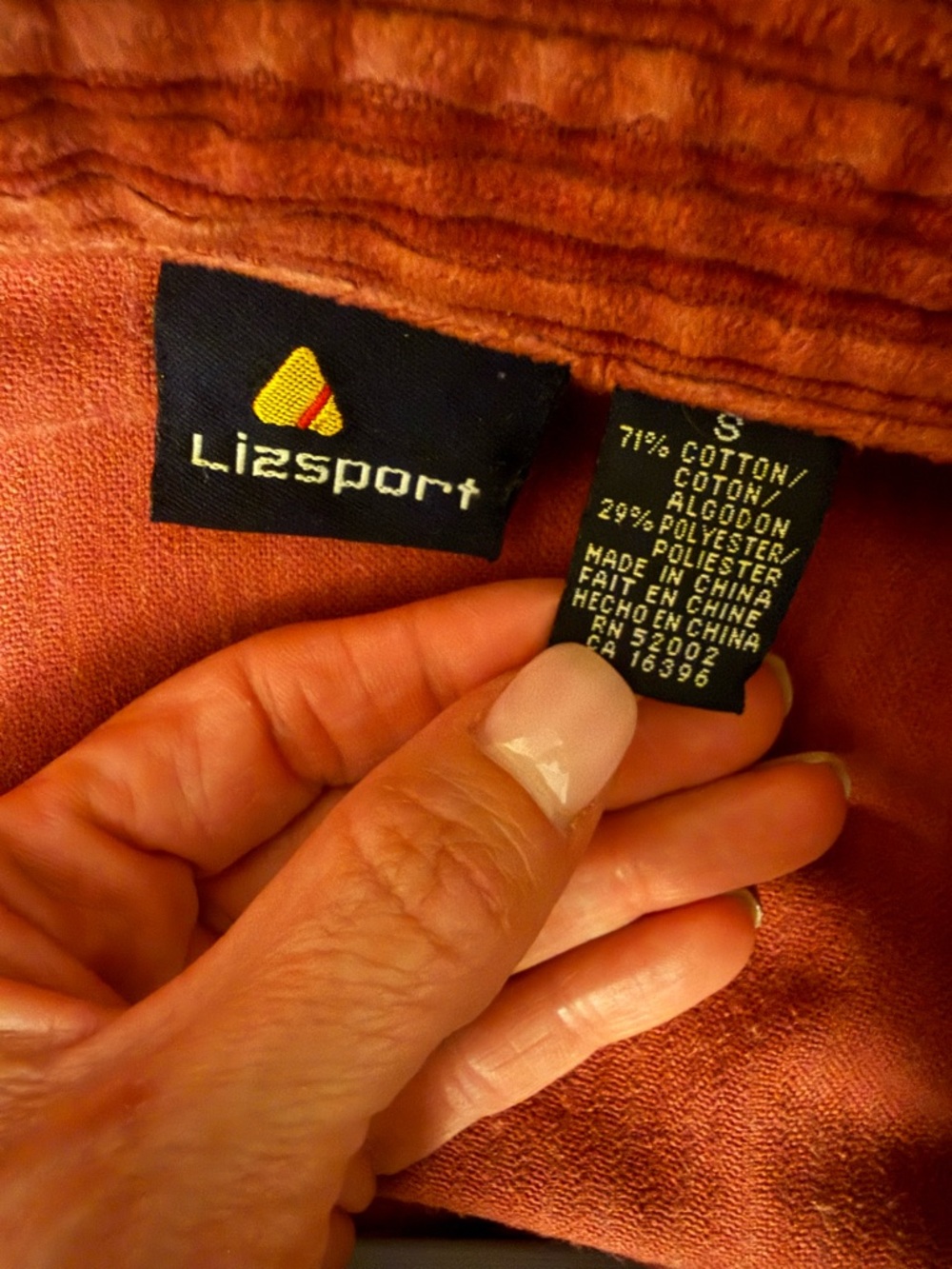 Liz Claiborne Rust Corduroy Button-Front Jacket - Picture 4 of 8